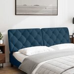 vidaXL Coussin de tête de lit bleu 160 cm velours