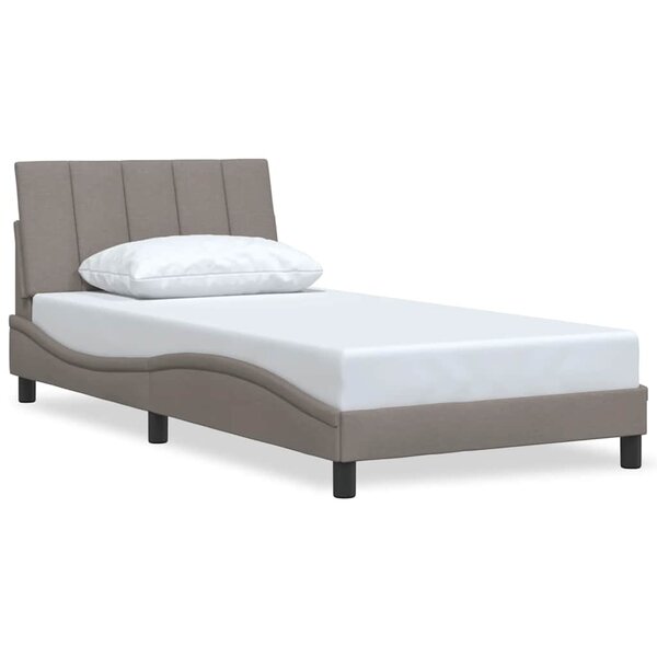 vidaXL Cadre de lit sans matelas taupe 100x200 cm tissu