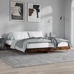 vidaXL Cadre de lit sans matelas chêne fumé 200x200 cm bois ingénierie