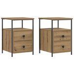 vidaXL Tables de chevet 2 Pièces chêne artisanal bois d'ingénierie