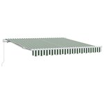 vidaXL Auvent Rétractable Vert et blanc 350 x 250 cm tissu