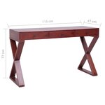 vidaXL Bureau d'ordinateur Marron 115x47x77 cm Bois d'acajou massif
