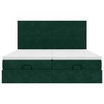 vidaXL Cadre de lit ottoman avec matelas vert foncé 200x200 cm velours