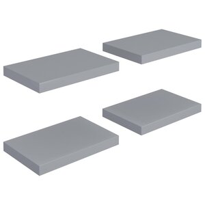 vidaXL Étagères murales flottantes 4 Pièces Gris 40x23x3 8 cm MDF