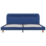 vidaXL Cadre de lit avec LED sans matelas bleu tissu 160x200 cm