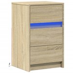 vidaXL Armoire de chevet avec lumières LED chêne sonoma