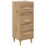 vidaXL Buffet chêne artisanal 34 5 x 34 x 90 cm Bois d'ingénierie