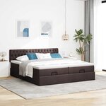 VidaXL Cadre de lit ottoman avec matelas marron foncé 180x200 cm tissu