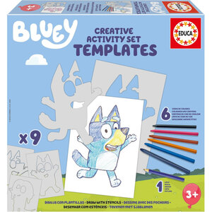 Jeu créatif - Bluey - Dessin et coloriage - 9 modèles + 6 crayons de couleur - Educa