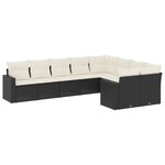 vidaXL Salon de jardin 9 Pièces avec coussins noir résine tressée