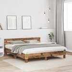 vidaXL Cadre de lit avec tête de lit Bois Ancien 180 x 200 cm