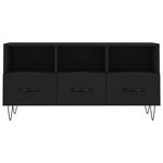vidaXL Meuble TV noir 102x36x50 cm bois d'ingénierie