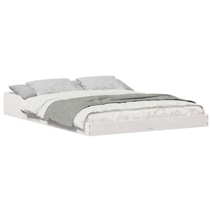 vidaXL Cadre de lit Blanc 140 x 190 cm Pin massif