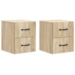 vidaXL Cabinet de chevet mural 2 Pièces Chêne Sonoma 34 5 x 33 x 40 cm