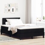 vidaXL Lit coffre avec matelas & lumière LED noire 120x190 cm en tissu