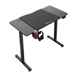 Bureau table poste de travail électrique à hauteur réglable assis debout plateau rectangulaire 120 x 60 cm noir 03_0009082