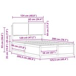 vidaXL Cadre de lit avec tête de lit rembourrée Gris foncé