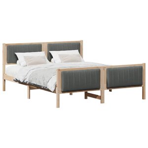 vidaXL Cadre de lit avec tête de lit marron et gris foncé 150 x 200 cm