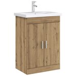 vidaXL Meuble sous lavabo de salle de bain Chêne artisanal