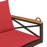 vidaXL Balancelle avec coussins marron 109x62x40 cm résine tressée