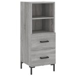 vidaXL Buffet haut Sonoma gris 34 5x34x180 cm Bois d'ingénierie