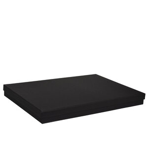Boîte plate luxe noir mat couvercle cloche A3