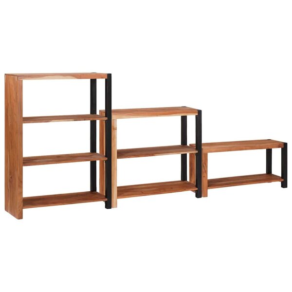 vidaXL Étagère 3 Pièces Marron 80 x 30 x 110 cm Bois d'acacia massif