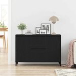 vidaXL Buffet Chêne noir 104 x 35 x 70 cm Bois d'ingénierie