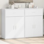 vidaXL Buffets 2 Pièces blanc 60x30x84 cm bois d'ingénierie