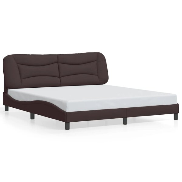 vidaXL Cadre de lit sans matelas marron foncé 180x200 cm tissu