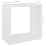 vidaXL Étagères cube murales 6 Pièces Blanc 26x15x26 cm