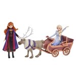 Disney la reine des neiges 2 - poupées elsa  anna et sven - coffret de 3 figurines et traîneau