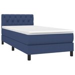 vidaXL Sommier à lattes de lit avec matelas et LED Bleu 80x200cm Tissu