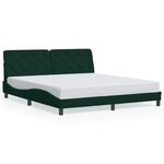 vidaXL Cadre de lit sans matelas vert foncé 180x200 cm velours