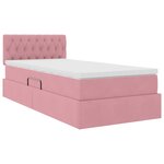 vidaXL Lit de Rangement avec matelas Rose 90 x 200 cm Velours