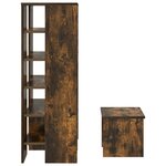 vidaXL Cabinet à chaussures 2 Pièces Chêne fumé Bois d'ingénierie