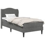 vidaXL Cadre de lit avec tête de lit Gris foncé 80 x 200 cm Velours