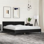 vidaXL Cadre de lit noir 180x200 cm bois d'ingénierie et métal
