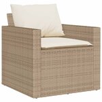 vidaXL Salon de jardin avec coussins 6 Pièces beige résine tressée