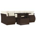 vidaXL Salon de jardin avec coussins 7 Pièces marron résine tressée