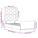 Lit vidaXL Gris clair 80x200 cm Velours