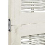 vidaXL Cloison de séparation 4 panneaux blanc bois de paulownia massif