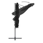 vidaXL Parasol de jardin en porte-à-faux avec mât en acier noir