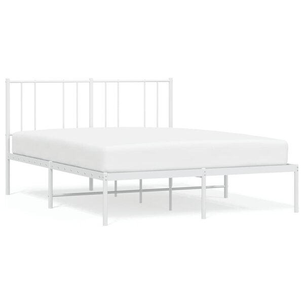 vidaXL Cadre de lit métal sans matelas et tête de lit blanc 140x200 cm