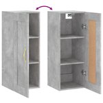 vidaXL Armoire murale gris béton 34 5x34x90 cm bois d'ingénierie