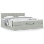 VidaXL Cadre de lit ottoman avec matelas gris clair 160x200 cm velours