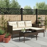 vidaXL Ensemble de canapé de jardin avec coussin 2 Pièces polyrotin