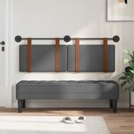 vidaXL Tête de lit suspendue Uni Gris foncé 130 x 55 x 5 cm PU antique