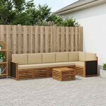 vidaXL Ensemble de canapé d'angle avec coussin 6 Pièces Naturel