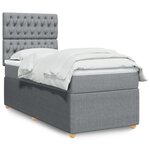 vidaXL Sommier à lattes de lit avec matelas Gris clair 100x200cm Tissu